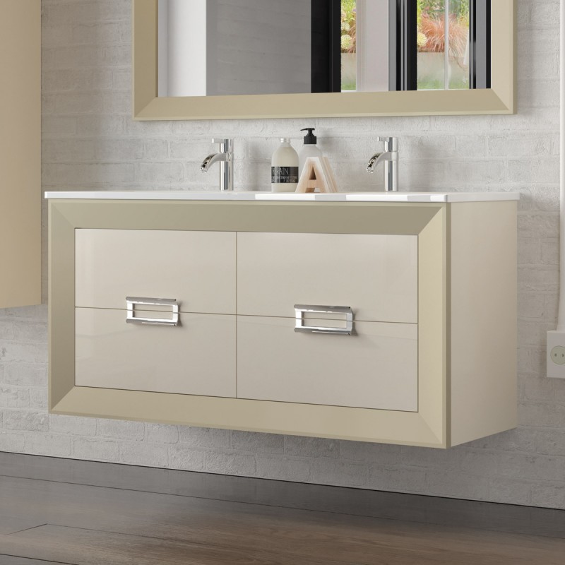 ▷ Mueble de Baño L´Gant 140 cm. 4 cajones con Lavabo Sobre Encimera, ENVÍO  GRATIS